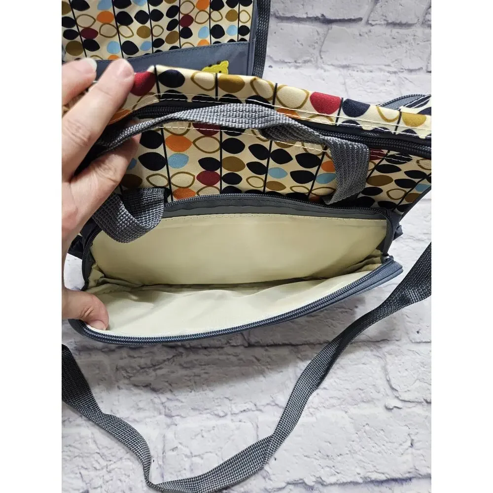Baby Diaper Bag Set 4 Pc Organizing Blue Polka Dot Tote Changing Supply Giraffe